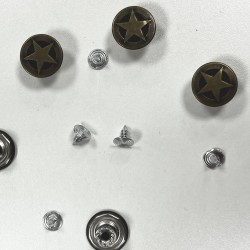 5 boutons JEANS "plat" 17mm ETOILE