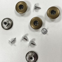 5 boutons JEANS "trous" 17mm BRONZE