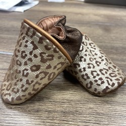 KIT COUTURE Chaussons Cuir Leopard