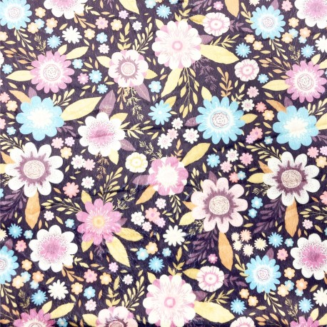 Tissus minkee velours "Leopard cœur"