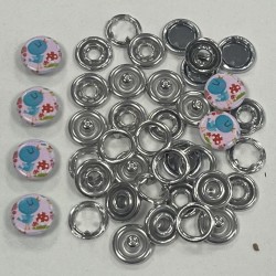 GRIFFES 9,5mm - rayer rose/blanc