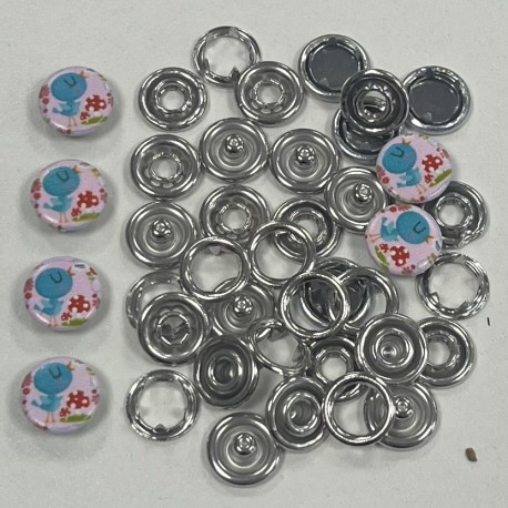 GRIFFES 9,5mm - rayer rose/blanc