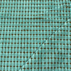 VELOURS gaufré à côtes VERT TURQUOISE
