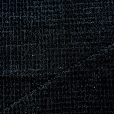 VELOURS gaufré à côtes NOIR