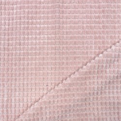 VELOURS gaufré à côtes ROSE POUDRE