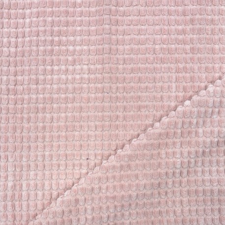 VELOURS gaufré à côtes ROSE POUDRE