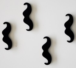 4 boutons "MOUSTACHE" - NOIR