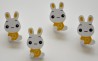 4 boutons "LAPINOU" - JAUNE